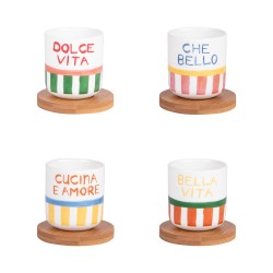 Coffret de 4 tasses et sous...