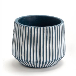 Cache pot bleu Rayures...