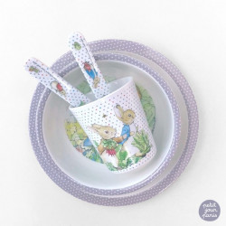 set 2 couverts pierre lapin taupe 