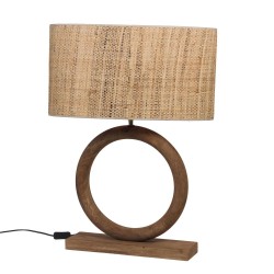 Lampe ronde en bois grand...