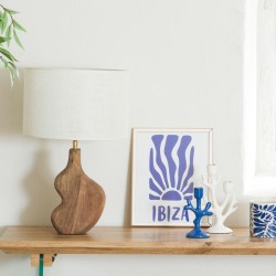 Lampe Recto en bois et son abat jour en toile de jute