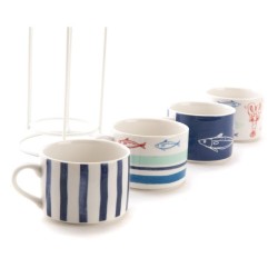 Coffret 4 tasses déjeuner Ariel