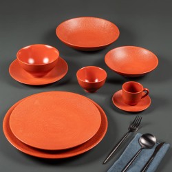 Tasse à thé et sous-tasse Vésuvio terra 22 cl (lot de 6)