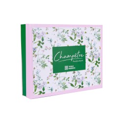 Coffret 6 pièces café champêtre avec sous tasses et cuillère 10 cl