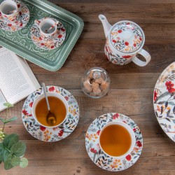 Coffret 4 tasses avec cuillères 16 cl Flor