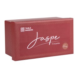 Coffret de 4 coupelles Jaspe Rouge 12 cm