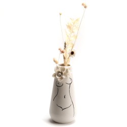 Vase silhouette corps fleur 