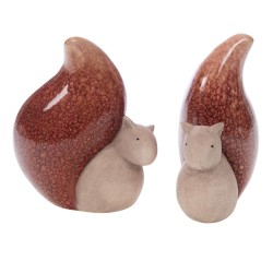 Lot de 2 écureuils terracotta