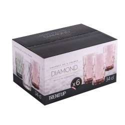 Boite de 6 gobelets haut 34 cl diamond gris