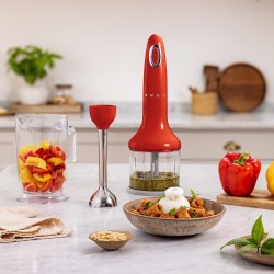 Mixeur avec accessoires rouge