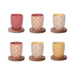 Coffret de 6 tasses et sous...