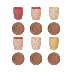 Coffret de 6 tasses et sous tasses Rangoli
