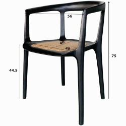 Fauteuil Paille noir
