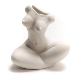 Vase corps femme assis blanc