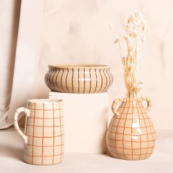 Amphore lignes beige Zanzibar