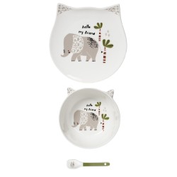 Service enfant 3 pièces Éléphant