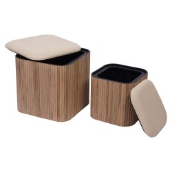 Set de 2 tabourets carrés 
