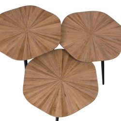 Set de 3 tables Hexa naturel camel 