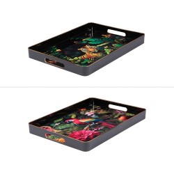 Plateau rectangle Jungle 42x30 cm (1 modèle aléatoire)