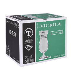 Boîte de 6 verres Hawaii 47 cl bleu