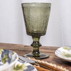 Verre à pied Lussan craquelé 17 cl gris (lot de 6)