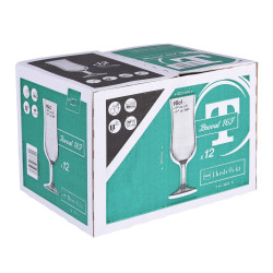 Boîte de 12 flûtes à champagne trempées Breval 16 cl
