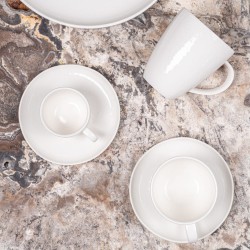Tasse et sous-tasse à café Ecume 9 cl (lot de 6)