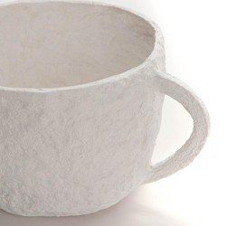 Pot décoration papier mâche blanc
