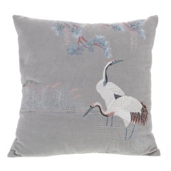Coussin Grue velours 45x45 cm  (lot de 2)