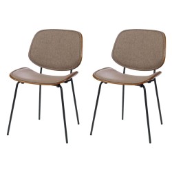 Chaise Atlanta grise noyer...