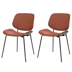 Chaise Atlanta orange noyer...