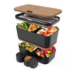 Bento Encastrable 1,5 l noir et bois de cerisier