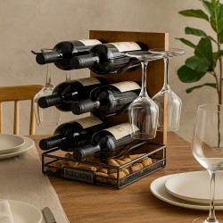 Rangement 6 bouteilles avec verres