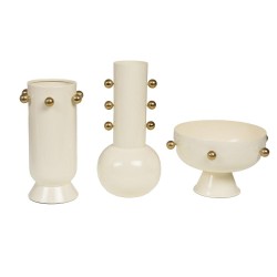 Vase Poésie crème 22 cm en métal