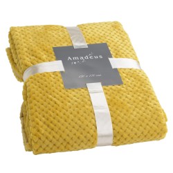 plaid damier 130x170 moutarde 