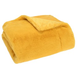 plaid luxe 130x170 moutarde 