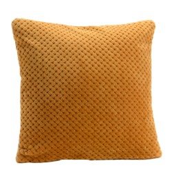 coussin damier camel 40x40 cm