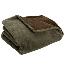 Plaid Luxe kaki 130x170