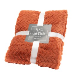 Plaid Chevron orange 130x170