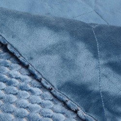 plaid damier 130x170 bleu nuit 