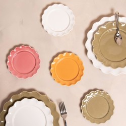 Assiette à dessert beige Agra 21 cm (lot de 6)