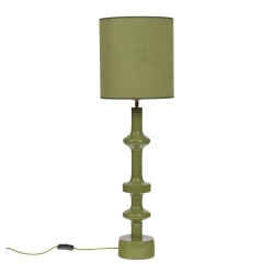 Lampe de table Mileo en métal vert hauteur 97 cm