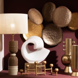 Lampe Miles taupe avec abat-jour en jute