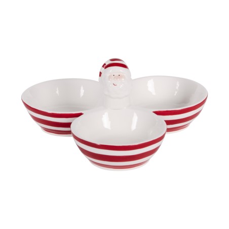 Service apéritif blanc sur plateau tressé D36cm - Porcelaine des Pins