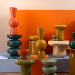 Vase Gatsby brique en métal 55 cm
