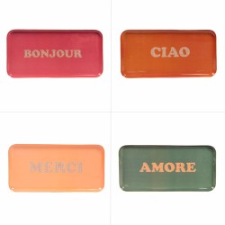 Plateau rectangle Text 30x15 cm (1 modèle aléatoire)