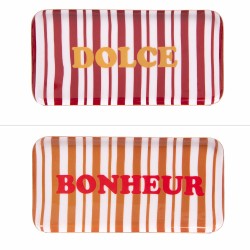 Plateau rectangle Singita 30x15 cm (1 modèle aléatoire)