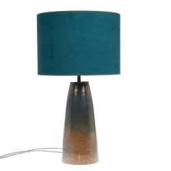 Lampe Sonora en verre et son abat jour en velours 