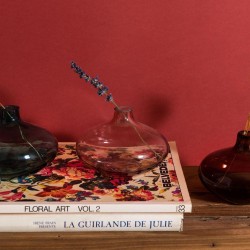 Vase Lisa rose en verre