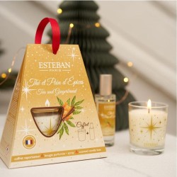 Coffret cadeau bougie et vaporisateur Thé et pain d'épice